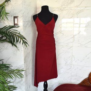 T.E.A. Ruched Burgundy Dress Size S